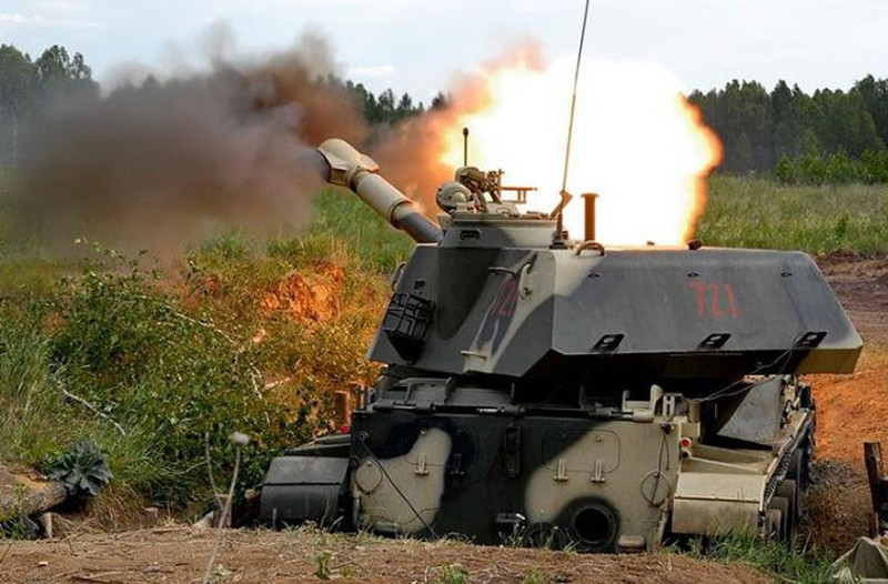 Khẩu pháo tự hành mạnh bậc nhất trong biên chế pháo binh Việt Nam có động cơ chỉ 520 mã lực tương đương với sức kéo 18,9 mã lực cho mỗi tấn trọng lượng. Nguồn ảnh: TL.