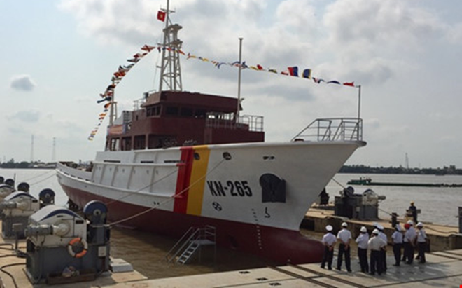 Trong tương lai, nhiều khả năng mô-đun vũ khí này sẽ được tích hợp với số lượng lớn trên các tàu Cảnh sát biển, Kiểm ngư hay thậm chí là tàu chiến Hải quân Việt Nam. Nguồn ảnh: KNVN.