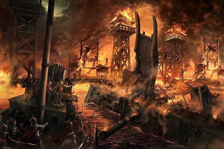 Lưu Bị và Tôn Quyền thành lập liên minh cùng nhau chiến đấu chống lại đội quân của Tào Tháo.