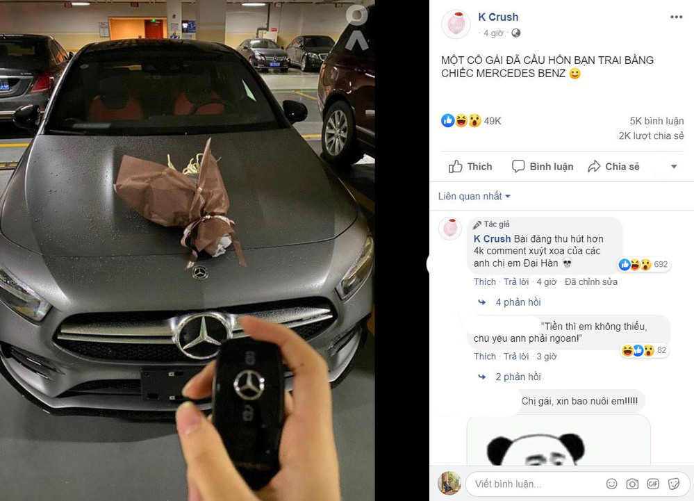 Co gai cau hon ban trai bang xe Mercedes Benz co gia tri gan 3 ty dong-Hinh-2