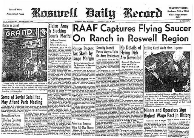 Cụ thể, Roswell là một khu vực ở bang New Mexico. Nơi đây ghi nhận một vật thể lạ gặp nạn vào tháng 7/1947.