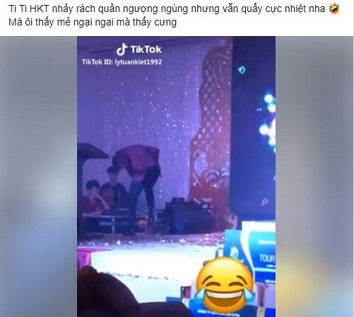 Dang bieu dien bi rach quan, Ti Ti (HKT) 'chua chay' cuc khon kheo