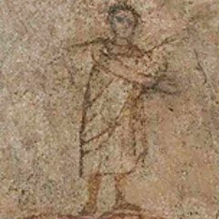 Bức tranh có tên "Healing of the Paralytic" mô tả Chúa Jesus khi còn trẻ có khuôn mặt không để râu, mái tóc ngắn và xoăn, mặc áo dài ngang thắt lưng còn chân đi dép quai hậu.