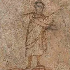 Bức tranh có tên "Healing of the Paralytic" mô tả Chúa Jesus khi còn trẻ có khuôn mặt không để râu, mái tóc ngắn và xoăn, mặc áo dài ngang thắt lưng còn chân đi dép quai hậu.