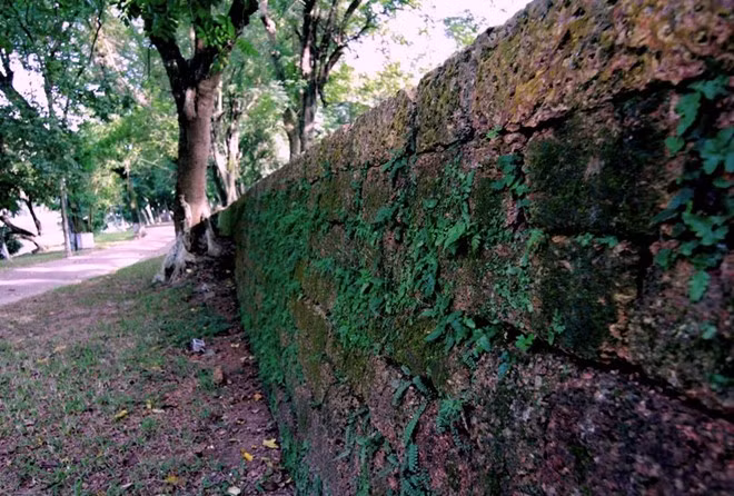 Nơi đây được xây chủ yếu bằng đá ong (loại vật liệu xây dựng đặc thù của vùng Sơn Tây) xếp chồng lên nhau theo cấu trúc hình tứ giác.