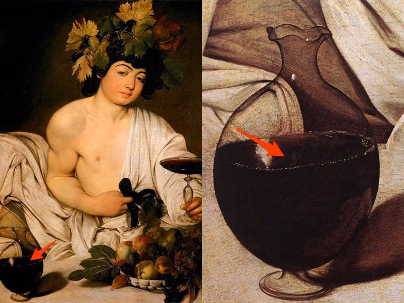 Mặc dù không dễ phát hiện nhưng danh họa người Italy Michelangelo Merisi da Caravaggio đã vẽ một chân dung tự họa nhỏ xíu trong bức tranh "Bacchus" của ông. Bức chân dung tự họa này lần đầu được phát hiện năm 1922, hơn 300 năm sau khi nó được hoàn thành nhưng sau đó nó đã bị lãng quên sau nhiều năm không được bảo quản tốt. Tuy nhiên, chi tiết này đã được phát hiện lại vào năm 2009 nhờ công nghệ hiện đại.