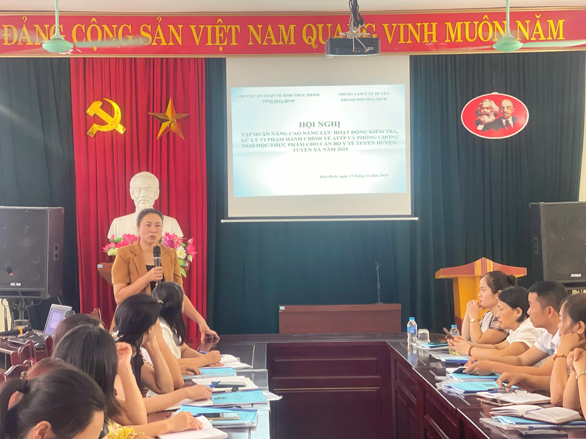 Hoa Binh: tap huan can bo y te ve giam sat bao dam ATTP