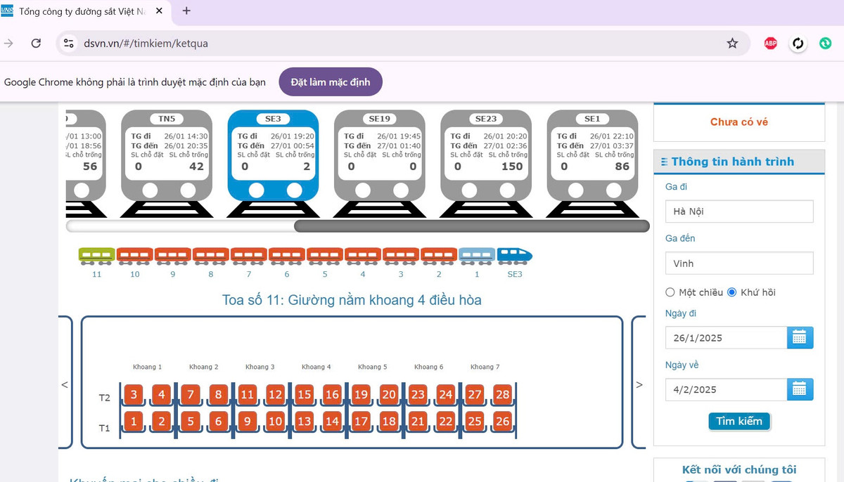 Đường sắt đã bán khoảng 100.000 vé tàu Tết, nhiều chặng cháy vé Duong sat da ban khoang 100.000 ve tau Tet, nhieu chang chay ve