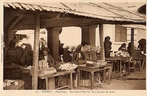 Một góc chợ hoa ở Hải Phòng.