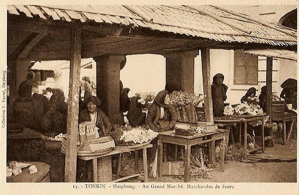 Một góc chợ hoa ở Hải Phòng.