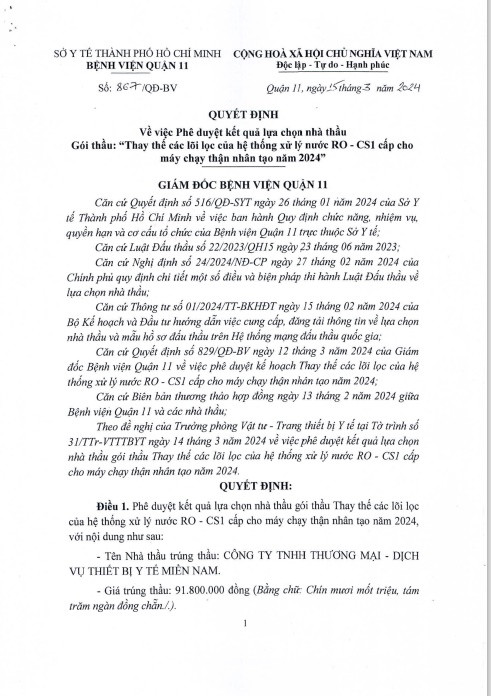 TP. HCM: BV Q.11 chi dinh 18 goi thau cho Cty y te mien Nam-Hinh-3