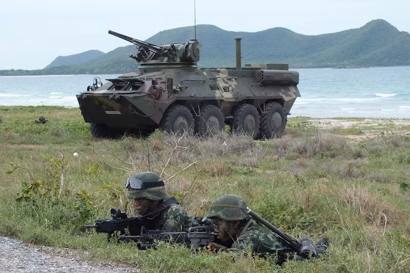 Những năm gần đây, Thái Lan đã đầu tư mua thêm 12 xe thiết giáp BTR-3E1 cho TQLC. Nguồn ảnh: Thai Defence News