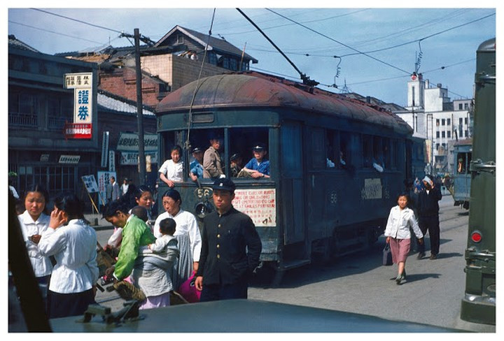 Hình ảnh xe điện Busan được chụp vào mùa hè năm 1953.