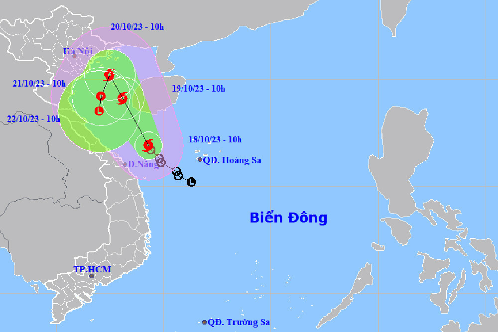 Bao so 5 giat cap 11, cach dat lien Quang Tri - Quang Ngai khoang 150km