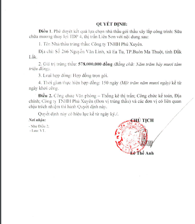 Đắk Lắk: Cty Phú Xuyên 1 ngày trúng 4 gói thầu tại Buôn Đôn - Hình 4 Dak Lak: Cty Phu Xuyen 1 ngay trung 4 goi thau tai Buon Don-Hinh-4