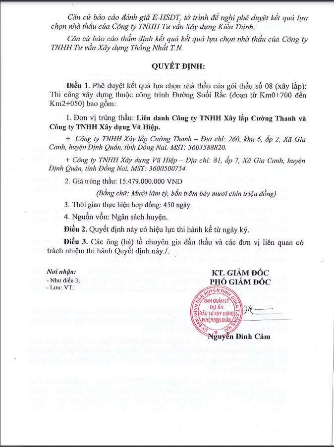 Dong Nai: Goi thau thi cong duong suoi rac ve tay Cuong Thanh- Vu Hiep-Hinh-2