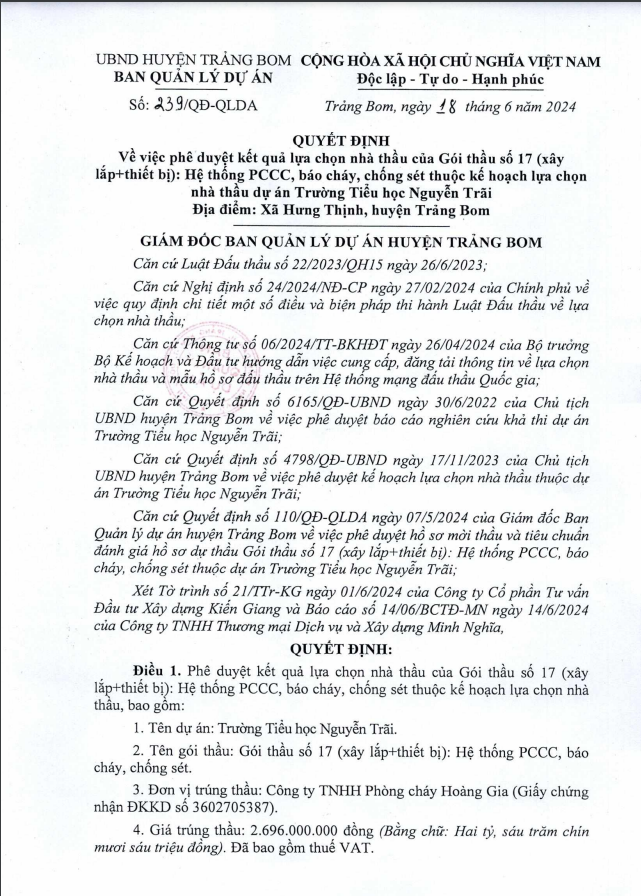 Đồng Nai: Gói thầu PCCC trường Tân Hạnh có về tay Hoàng Gia? - Hình 2 Dong Nai: Goi thau PCCC truong Tan Hanh co ve tay Hoang Gia?-Hinh-2