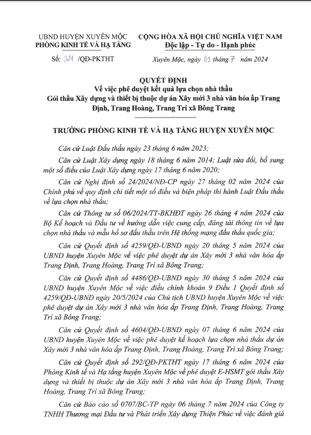 BR-VT: Cty Minh Phuc Loc nha thau “quen mat” cua Phong KTHT huyen Xuyen Moc?