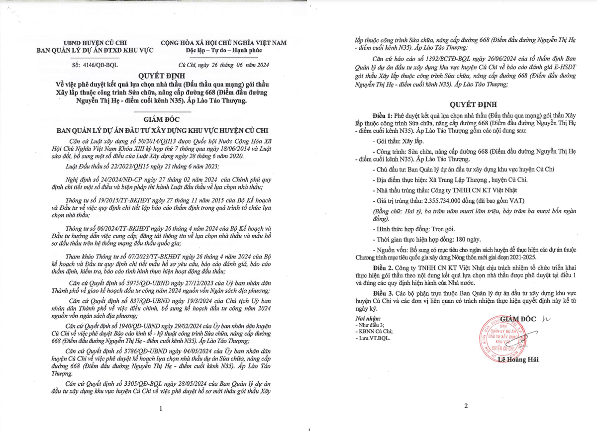 TP HCM: Cty Việt Nhật 8 ngày trúng 6 gói xây lắp tại Củ Chi - Hình 2 TP HCM: Cty Viet Nhat 8 ngay trung 6 goi xay lap tai Cu Chi-Hinh-2