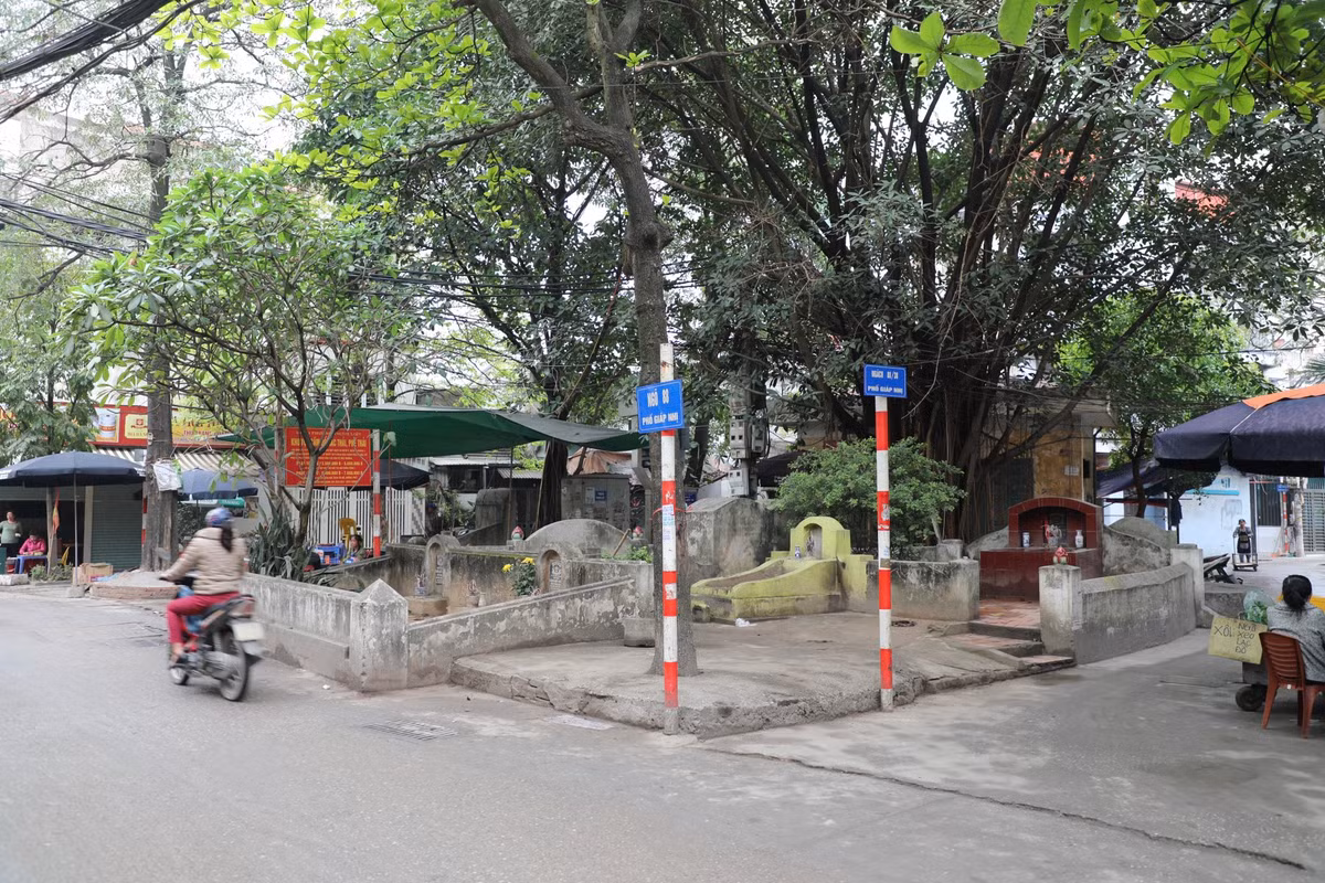 Toan canh con pho co nhieu ngoi mo sat nha dan o Ha Noi