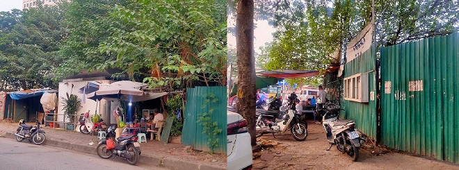 Nhiều hàng quán lụp xụp “mọc” lên trên diện tích đất dự án, gây mất mỹ quan đô thị. 