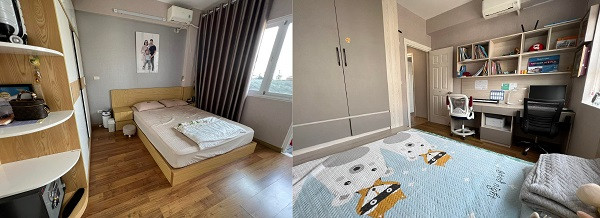 Hai phòng ngủ trong căn hộ.