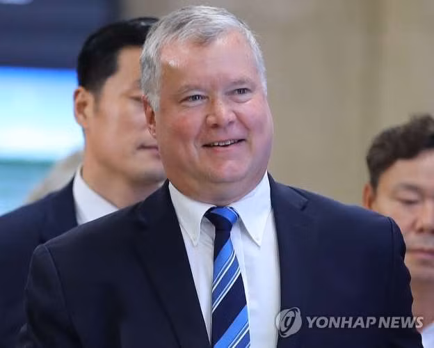 Hồi tháng 8/2018, Ngoại trưởng Mỹ Mike Pompeo đã công bố bổ nhiệm ông Stephen Biegun làm Đặc phái viên Mỹ về Triều Tiên. Ảnh: Yonhap.