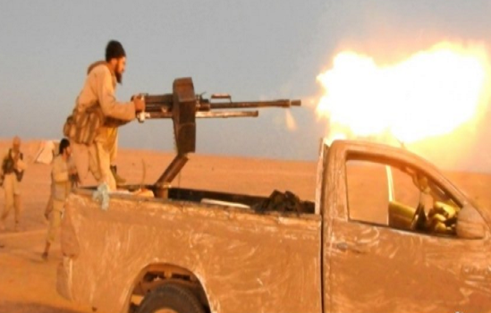 Vào tuần trước, phiến quân IS đã mở đợt tấn công mới nhằm vào Lữ đoàn Al-Quds ủng hộ chính phủ Damascus gần thành phố cổ Palmyra hôm 26/9. Ảnh: Twitter.