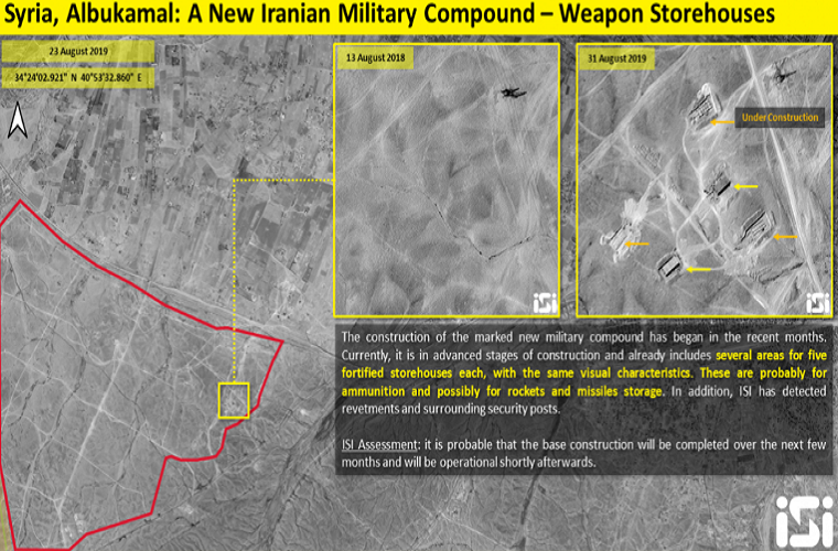 " Căn cứ quân sự của Iran ở Syria đang được cho xây dựng ở khu vực nằm giữa thành phố Albu Kamal của Syria và thành phố al-Qaim (Iraq)", nguồn tin cho hay. Tuy nhiên, AMN cho biết việc xây dựng căn cứ này không có nghĩa là nó sẽ được Lực lượng Vũ trang Iran hoặc đồng minh của họ sử dụng. Ảnh: AMN/ISI.