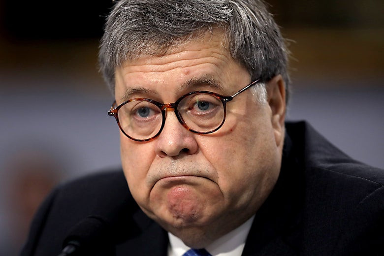 Bộ trưởng Tư pháp William Barr đưa ra quyết định cuối cùng để công bố tên của vị quan chức này. Ảnh: Slate. 