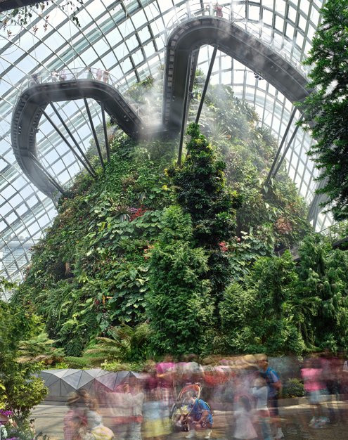 Trong khu phức hợp này còn có mê cung Ngọc Bích bằng cây xanh cho du khách yêu thích khám phá. Ngoài ra còn có khu rừng trên mây, ngọn núi nhân tạo trải dài 35 m được bao phủ bằng thảm thực vật nhiệt đới nhân tạo. Ảnh: New York Times