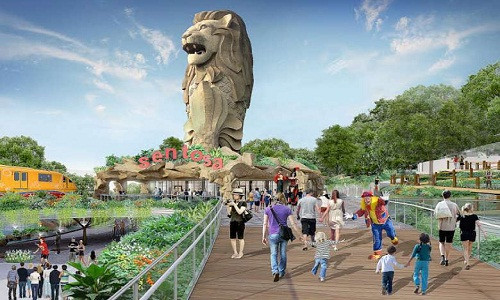 Tập đoàn Phát triển Sentosa cho hay, hoạt động xây dựng trong khu vực này sẽ bắt đầu vào quý IV trong năm nay. Việc phá dỡ tượng Merlion sẽ phụ thuộc vào bản kế hoạch xây dựng nhưng hiện tại nó vẫn chưa hoàn thiện. Ảnh: ST.