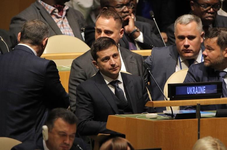 Tổng thống Ukraine Volodymyr Zelensky cùng phái đoàn tới tham dự phiên họp ngày 24/9.