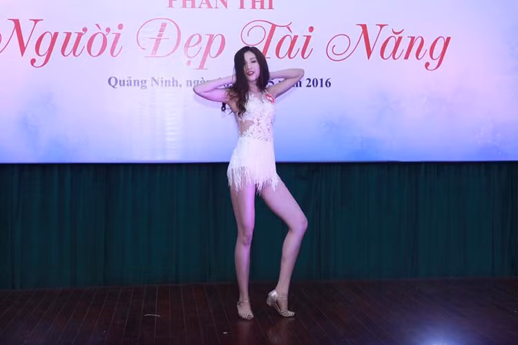 Người đẹp 24 tuổi đã hoàn thành xuất sắc phần thi trước các giám khảo của cuộc thi. (Ảnh: Facebook Bảo Như) 