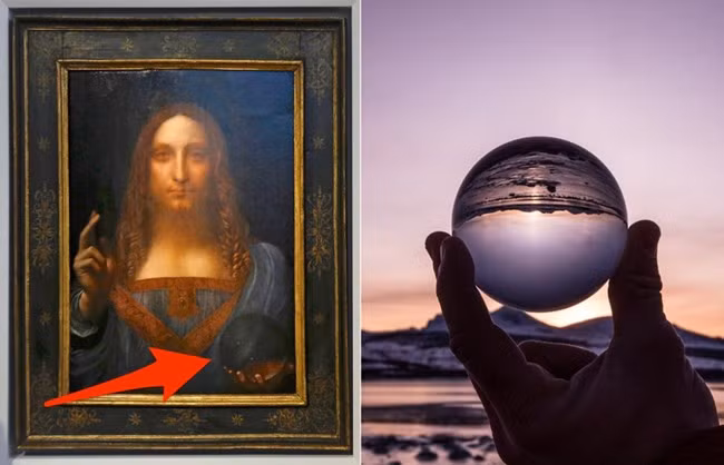 Trước nay, Da Vinci luôn được nhìn nhận là một thiên tài đa lĩnh vực với tư duy, kiến thức vượt tầm thời đại mà ông đang sống. Việc ông khắc họa quả cầu thủy tinh sai nguyên lý khoa học gần như chắc chắn là một chủ ý của vị danh họa. Lý do đằng sau đó vẫn là một bí ẩn. Nhiều chuyên gia lý giải rằng Da Vinci muốn nhấn mạnh sự kỳ diệu của Chúa với quả cầu hoàn toàn trong suốt trong tay ngài.