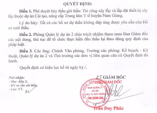 BQL du an DTXD Quang Nam len tieng ve phan anh 