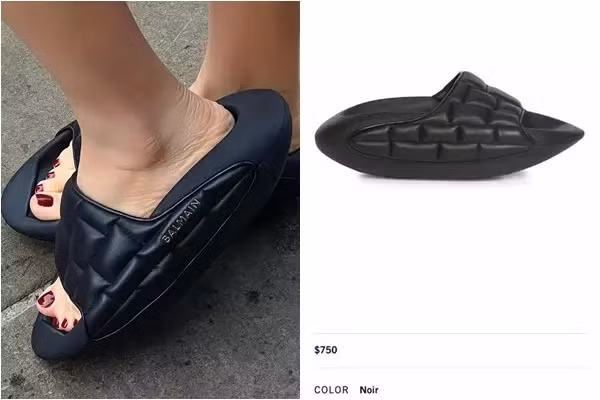 Được biết, đây là một thiết kế của Balmain có giá hơn 17 triệu đồng. Đôi dép được ví như "chiếc xuồng" vì có hình dáng khá giống và ''ăn gian" được 4-5 phân chứ chả chơi.
