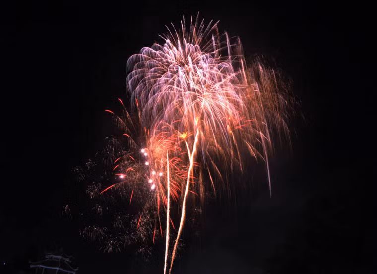 Pháo hoa trong đêm 2/9 ở công viên Đầm Sen.