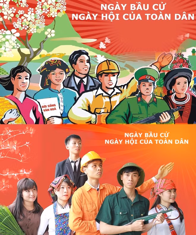 Bộ ảnh “ kỷ yếu bầu cử” của tập thể lớp 12A1 trường THPT Nghĩa Dân được tác giả Đỗ Xuân Bút – người có nhiều bộ ảnh khiến cư dân mạng thích thú - thực hiện.