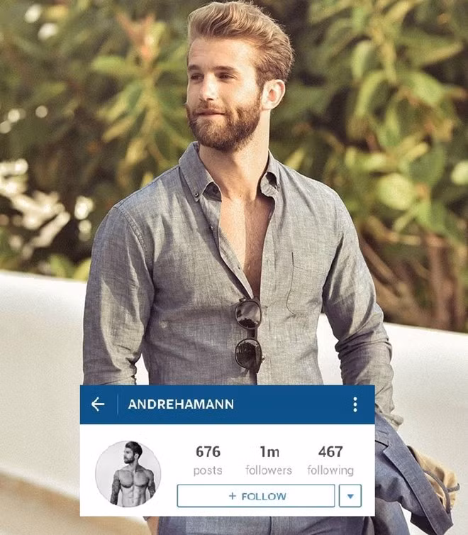 Anh chàng người mẫu André Hamann ở Đức với vẻ phong trần, lịch lãm, được Elle đưa vào danh sách chàng trai trong mơ của các cô nàng 18-30 tuổi. Cũng chính chàng trai này từng đá bay Justin Bieber và công khai tán tỉnh nàng công chúa nhạc pop Selena Gomez.