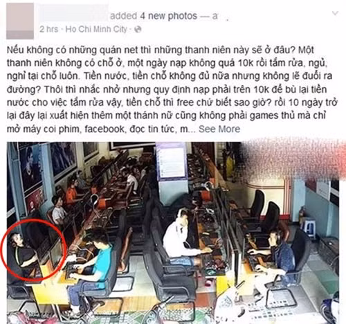 Có cả những thanh niên ăn, ngủ... thực hiện mọi sinh hoạt cá nhân ngay tại quán net, chứng tỏ độ "lầy" và mức độ nghiện internet của mình.