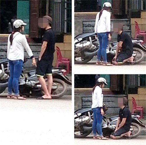 Tuy nhiên cũng có những màn xin lỗi người yêu của các chàng trai gây ra nhiều ý kiến trái chiều từ cộng đồng mạng. Trong đó, hành động quỳ gối trước mặt người yêu để xin lỗi đã nhận sự quan tâm đặc biệt nhất. Ảnh: Internet.