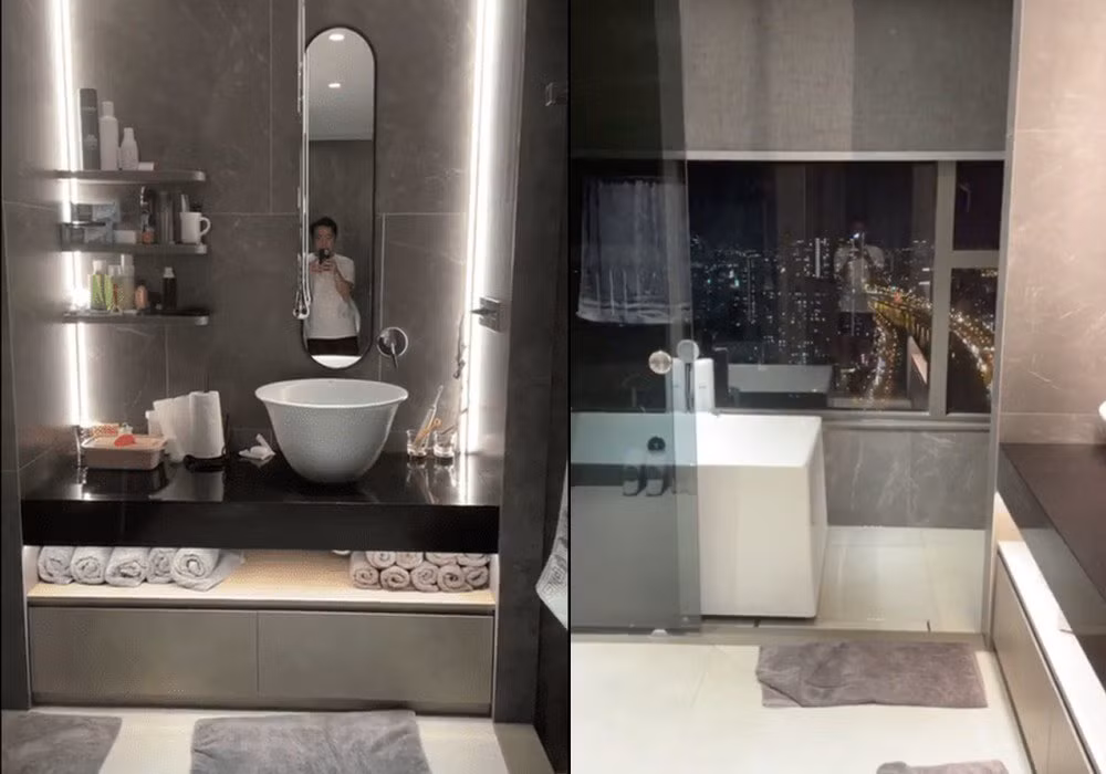 Điều được Trấn Thành chú trọng trong căn nhà là thiết bị vệ sinh, tất cả mọi thứ đều hiện đại, ngăn nắp, tỉ mỉ không khác gì khách sạn 5 sao.