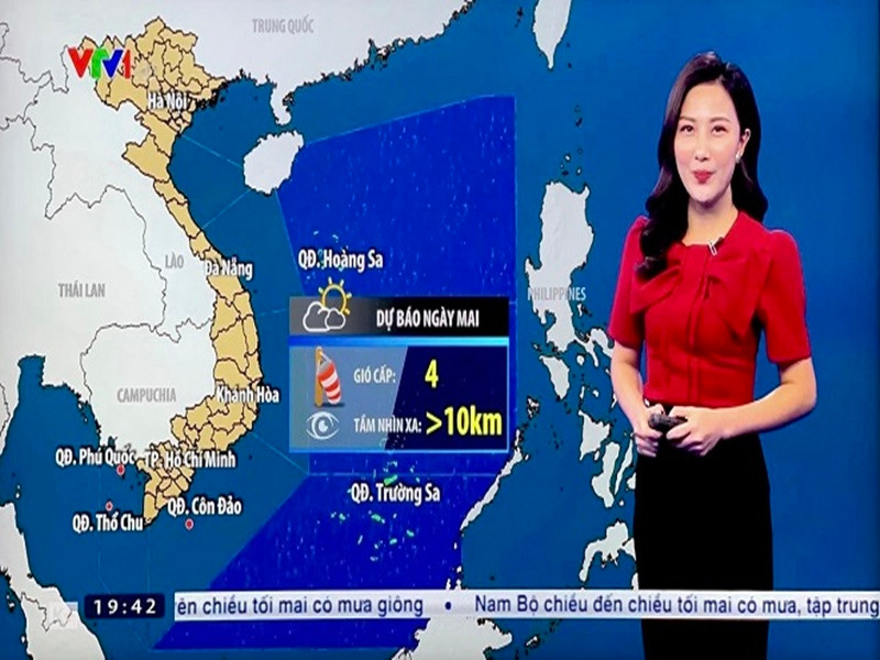 Quỳnh Hoa làm việc ở VTV từ tháng 5/2014, gắn liền với bản tin thời tiết. Ảnh: Dân Việt