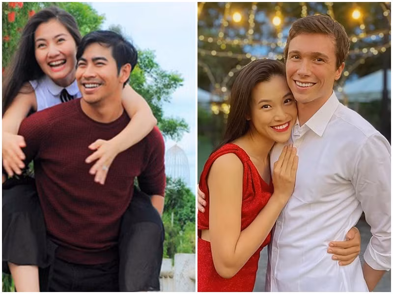 3 năm là quãng thời gian hôn nhân của Thanh Bình - Ngọc Lan, Việt Hương - đạo diễn Nguyễn Quang Minh, Hoàng Oanh - Jack Cole. Ảnh: FBNV