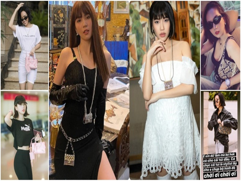 Ngọc Trinh hào phóng với Diệu Nhi. Chân dài gốc Trà Vinh thường xuyên cho đàn em mượn đồ hiệu. Ảnh: Người đưa tin