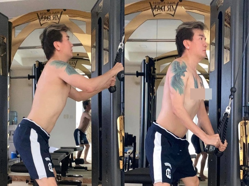 Trong biệt thự, có phòng tập gym để nam ca sĩ rèn luyện sức khỏe. Ảnh: Vietnamnet