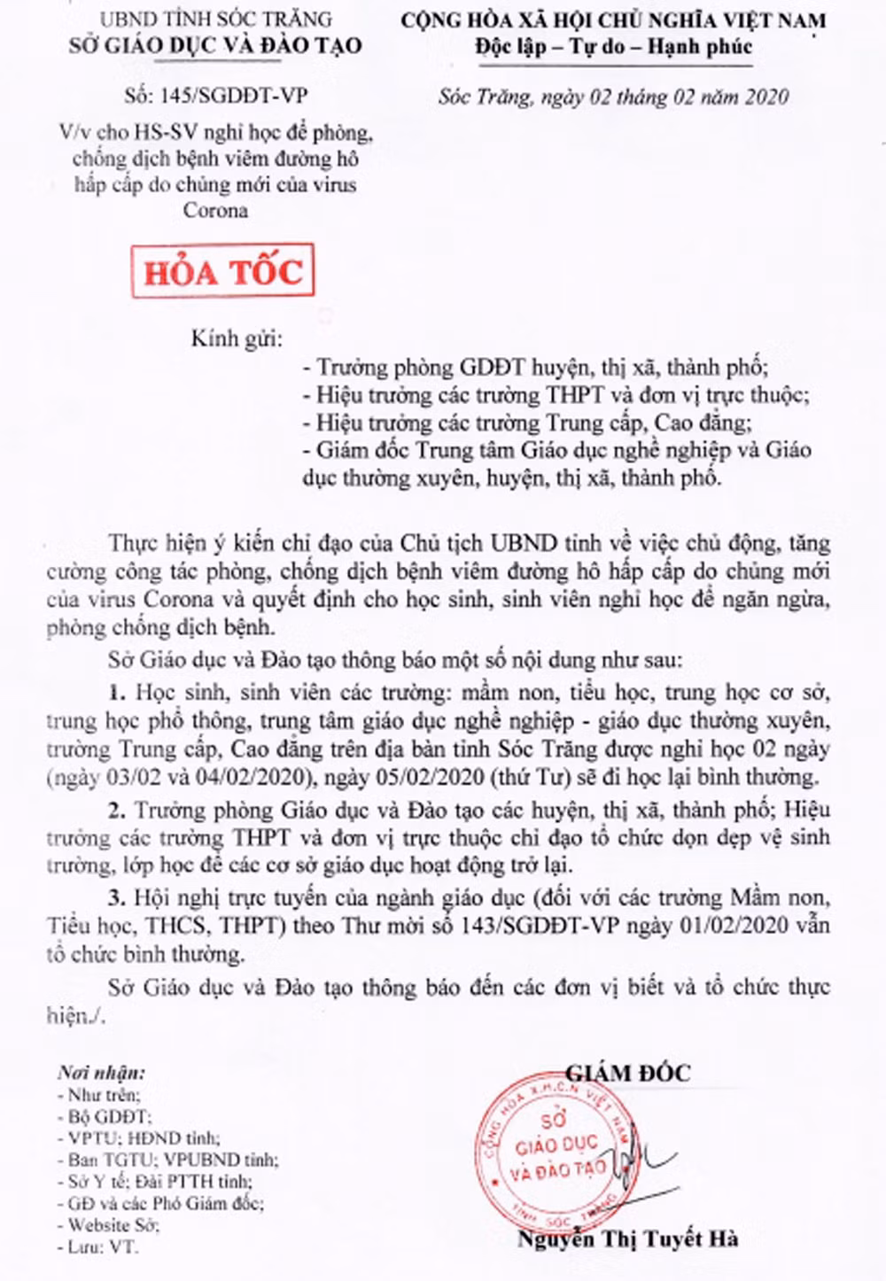 Hoc sinh toan tinh Soc Trang duoc nghi hoc them 2 ngay