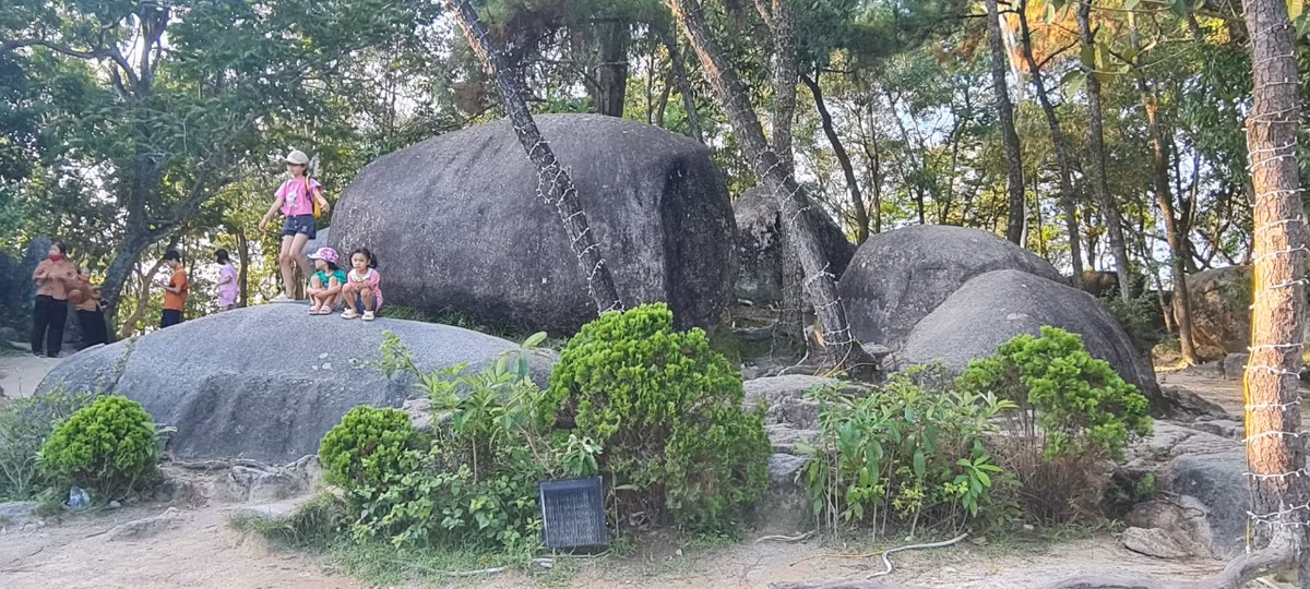 Chính vẻ đẹp tự nhiên pha chút huyền thoại nên du khách khi về với Sầm Sơn đều muốn lên núi Trường Lệ chụp ảnh lưu niệm bên hòn Trống Mái.