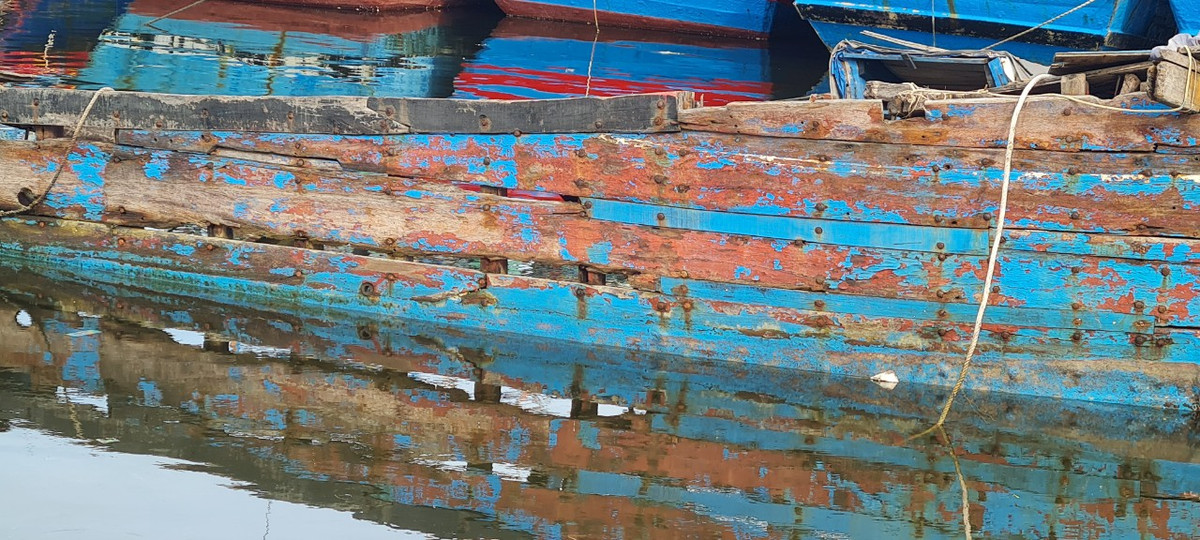 Những xác tàu mục rỗng càng làm cho cảnh quan thêm phần nhếch nhác.